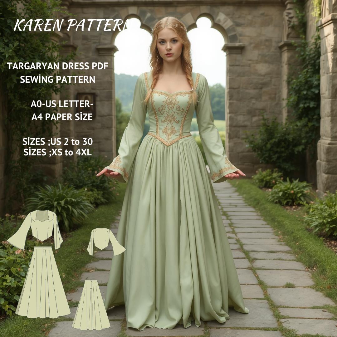 Déguisement Médiéval Enfant Costume Renaissance Fille Boland 10-12 Ans - Robe Médiévale Rouge Avec Couronne Costume Cosplay Moyen âge