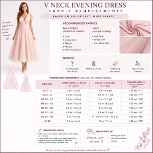 Mouwloze midi-baljurk met V-hals | Blush roze tule avondjurk naaipatroon - formele galajurk bruiloft pdf, xs-4XL (pdf-patroon) afbeelding 14