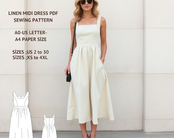 AMINA Dress - Backless Dress | Minimalist Dress | Women Dress Pattern| One  Piece | Square Neckline Dress| Sleeveless | Sewing Pattern Pdf - Etsy