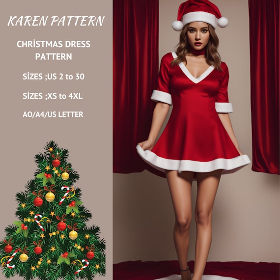 christmas dress pattern for women Green Velvet White Christmas Dress Pattern Hack Charm Patterns
