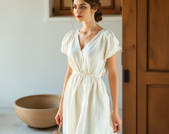 LEMAIRE アシンメトリーネック シルクブレンド ミディドレス LEMAIRE