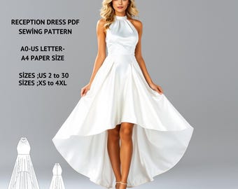 Patrón de costura para vestido de fiesta, cóctel y noche (XS-4XL) (Descarga digital)