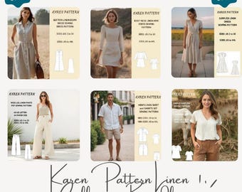 Leinen Kleidung Muster Bündel: XS-4XL, US Size 2-30 (Digitaler Download)