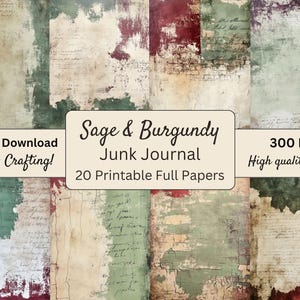 Kit Junk Journal, Carta decorativa, Carta digitale, Carta per diario stampabile Junk Journal, Carta vintage, Ephemera, carta consumata, Grunge