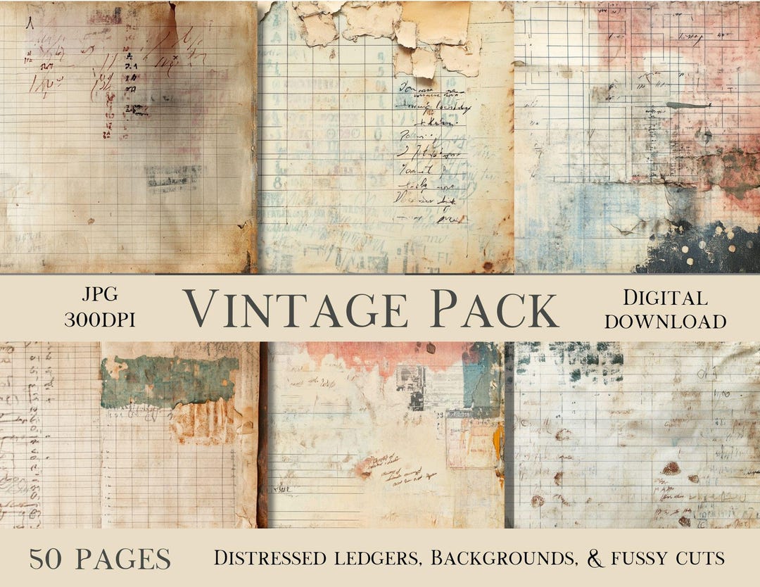 Vintage Junk Journal Printable Pages | Cozy Ephemera Digital Download ...
