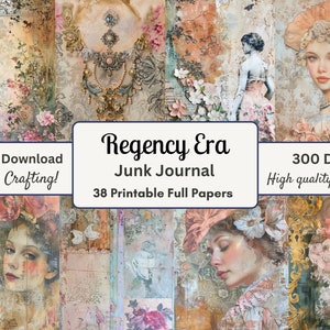 Regency Junk Journal, Dekorpapier, Digitales Papier, Romantisch, Junk Journal Kit, Printable Journal Papier, Vintage Papier, Ephemera, hübsch
