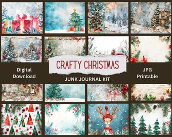 Christmas Junk Journal Kit: Printable Ephemera, Tags, and Labels (Digital Download)