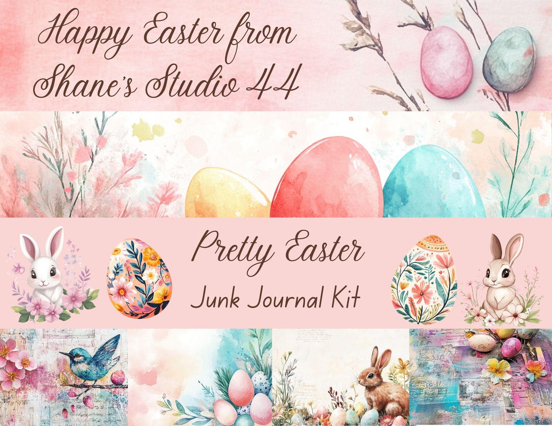 Easter Junk Journal Printable Ephemera Pastel Paper Digital Download ...