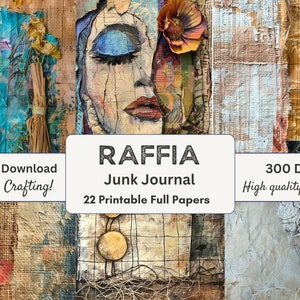 Distressed Junk Journal Printable | Ephemera | Digital Paper | Wall Art Prints | Digital Download | Abstract | Background | Scrapbook Paper
