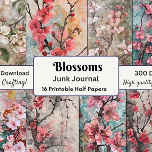 Junk Journal Printable | Half Papers | Printable Ephemera | Pretty Papers | Digital Download | Digital Papers | Scrapbook Paper | Paper