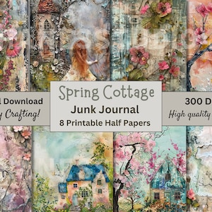 Junk Journal Kit | Cottage Garden | Printable Floral Journal Pages | Ephemera | Digital Download | Distressed Paper | Scrapbook | Crafts