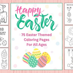 Easter Coloring Pages for all ages, digital download, Easter Animals, Coloring, kids coloring easter, kids spring coloring pages, Printable
