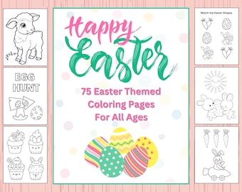 Easter Coloring Pages for all ages, digital download, Easter Animals, Coloring, kids coloring easter, kids spring coloring pages, Printable