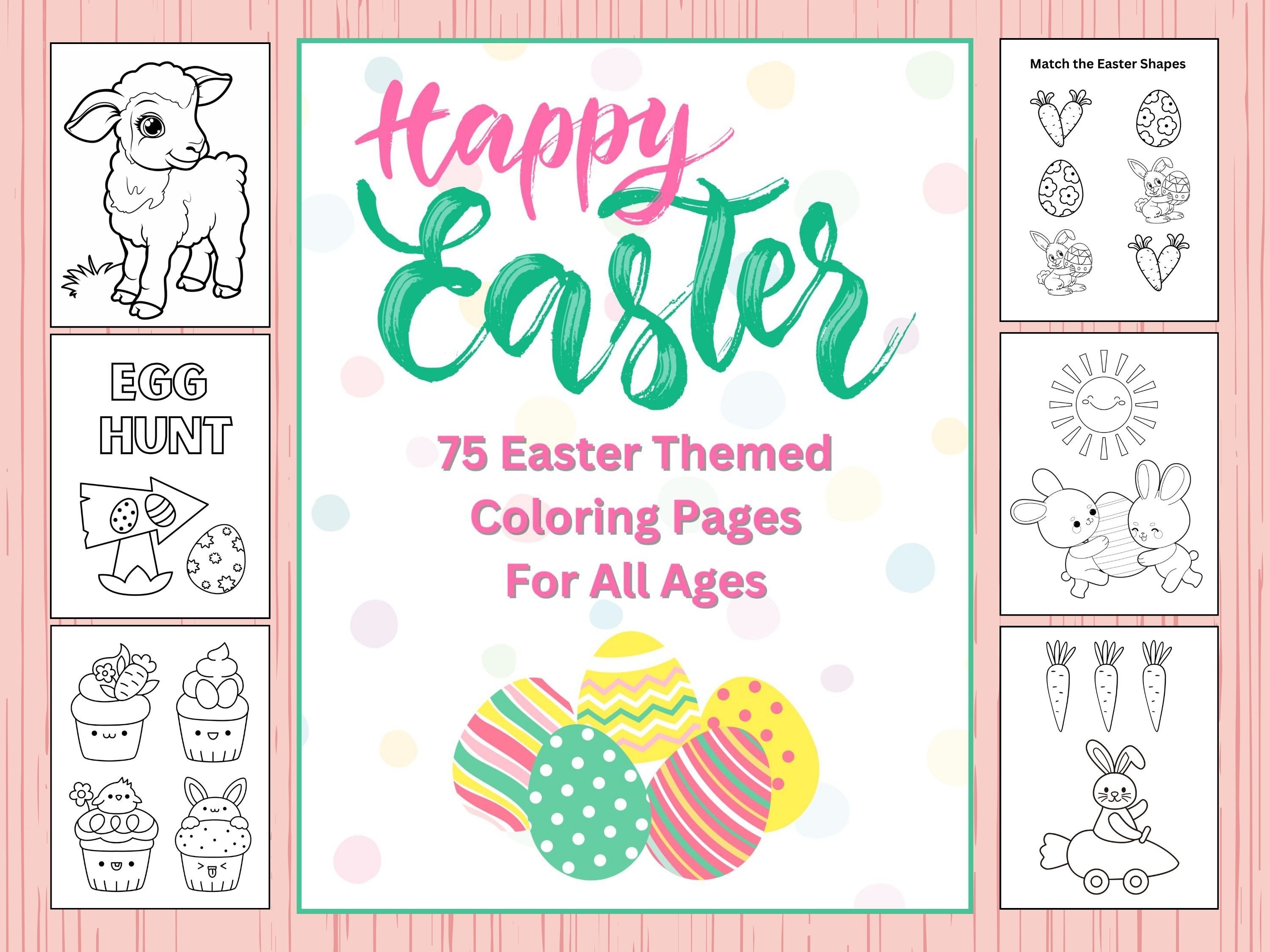 Easter Coloring Pages for All Ages, Digital Download, Easter Animals ...