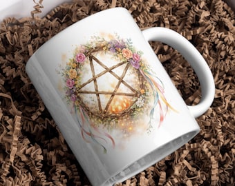 Beltane Pentacle - May Day - Pagan Sabbat - Wiccan - 11oz Mug