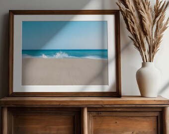 Abstract Beach Photography Print: Sand & Sea Coastal Wall Art (JPEG Digital Download)