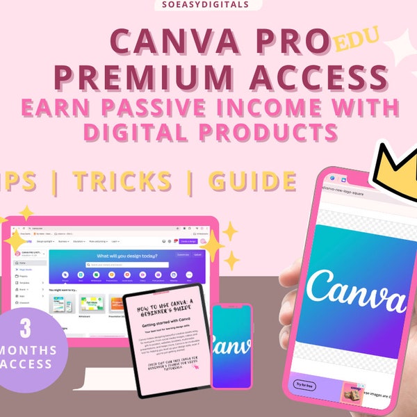 2024 CANVA PRO Edu Premium Lifetime Access 24/7 Easy To Access! with Guide and Tips for Beginners | Premium Pro Edu Access - 3 months ONLY