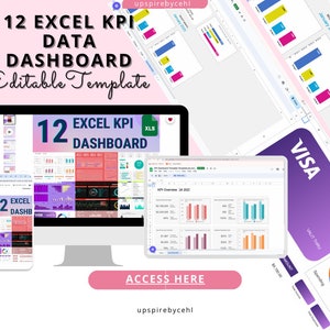 12 Excel KPI-Daten Dashboard EXCEL Gebrauchsfertig Mehrzweck, KPI-Verkaufsleistung Bearbeitbar