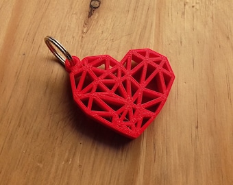Geometric Heart Key Ring (Stl File)