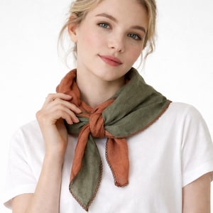 Farbblock-Baumwollleinen-Schal Leichter Frühlingsschal für Frauen, weicher atmungsaktiver Schal-Verpackung, vielseitiges Kopftuch-Geschenk, diamantförmiger Schal