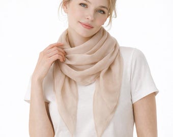 Mid Length Cotton Linen Scarf for Women, Lightweight Breathable Summer Shawl Wrap, Thin Sun Protection Neck Scarf, Travel Fashion Accessory