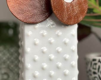 Up-cycled leather , Thai Silver , Sterling Silver earrings. Handmade unique  pieces , sustainably made .