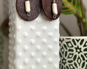 Up-cycled drop shape earrings with Sterling Silver Thai Silver and Shells from Tibet
