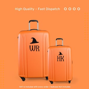 Autocollants personnalisés pour valise, Initiales de bagage, Décalcomanie en vinyle pour les vacances, Nom de l'autocollant, Lettres décalcomanies, Halloween, Wicked, Sorcière