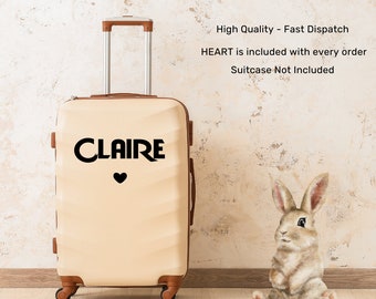 Stickers personnalisés pour valise, Initiales de bagage, Sticker en vinyle pour les vacances, Nom de l'autocollant, Nom de la valise, Étiquettes nominatives en vinyle, Stickers nom