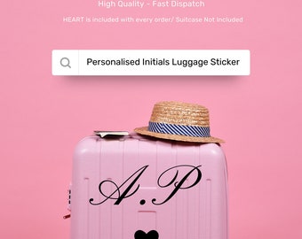 Autocollants pour écriture manuscrite, Autocollants personnalisés pour valise, Initiales de bagage, Décalcomanie en vinyle pour les vacances, Nom de l'autocollant, Étiquettes avec lettres personnalisées