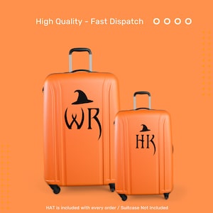 Autocollants personnalisés pour valise, Initiales de bagage, Décalcomanie en vinyle pour les vacances, Nom de l'autocollant, Nom de la valise, Halloween, Wicked, Sorcière