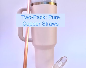 TWO PACK  12.5-inch Copper Tumbler Straws - 100% pure copper