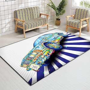 Colorful Car Rug, Car Pattern Rug, 3D Car Rug, Boys Room Rug, Teen Room Rug, Living Room Rug, Home Decor Rug, Area Rug, Non Slip Rug