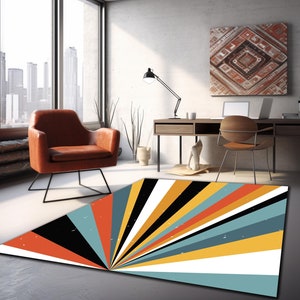 Modern Abstract Rug, Colorful Striped Rug, Office Rug,Abstract Striped Rug, Minimalist Home Decor Dug, Area Rug, Aesthetic Rug, Colorful Rug