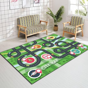 Tapijt stad wegenkaart, speelkamertapijt, activiteitenmat, kinderkamerdecor, kinderkamertapijt, stadsplattegrond voor kinderen, educatief tapijt, speelkleed voor kinderen, speelkleed
