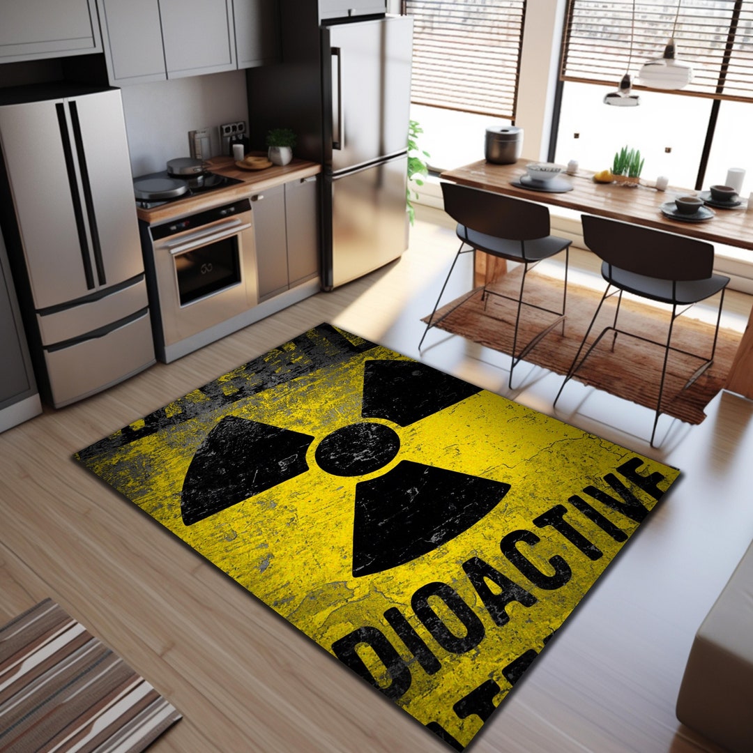 Danger Rug, Danger Zone Pattern Rug, Danger Radioactive Logo Rug ...
