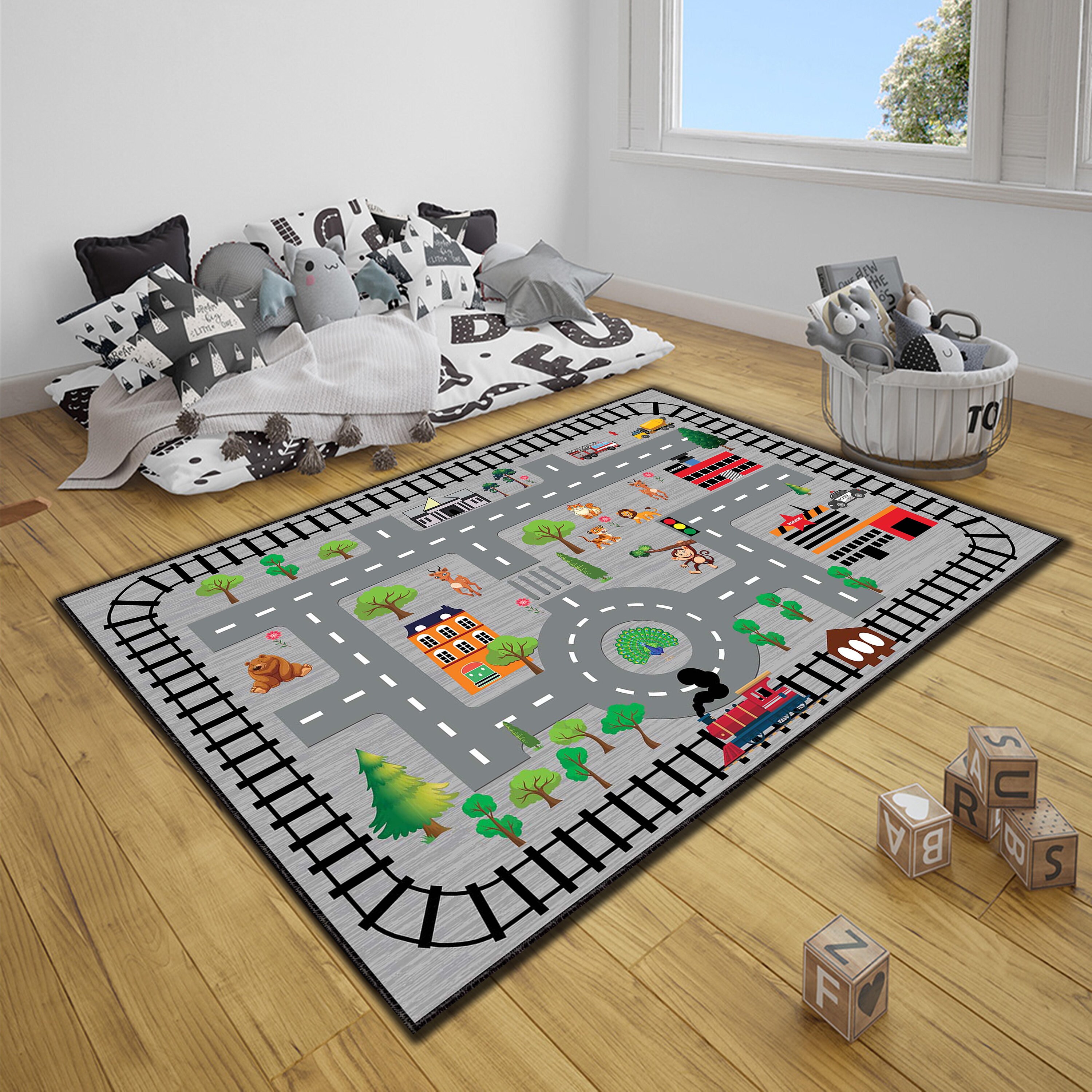 Kid City Map Traffic Rug, City Road Children Friendly Carpet, Traffic ...