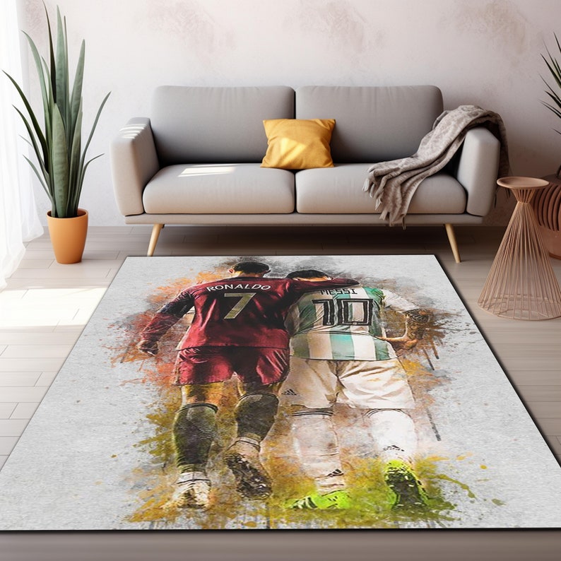 Football Rug, Messi Ronaldo Rug, Euro 2024 Ronaldo, Neymar Rug ...