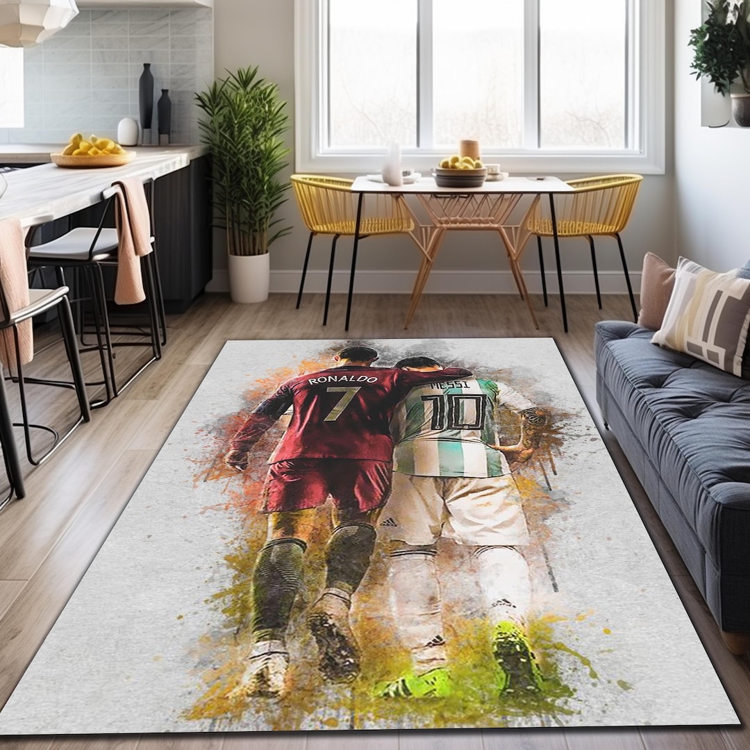 Football Rug, Messi Ronaldo Rug, Euro 2024 Ronaldo, Neymar Rug ...