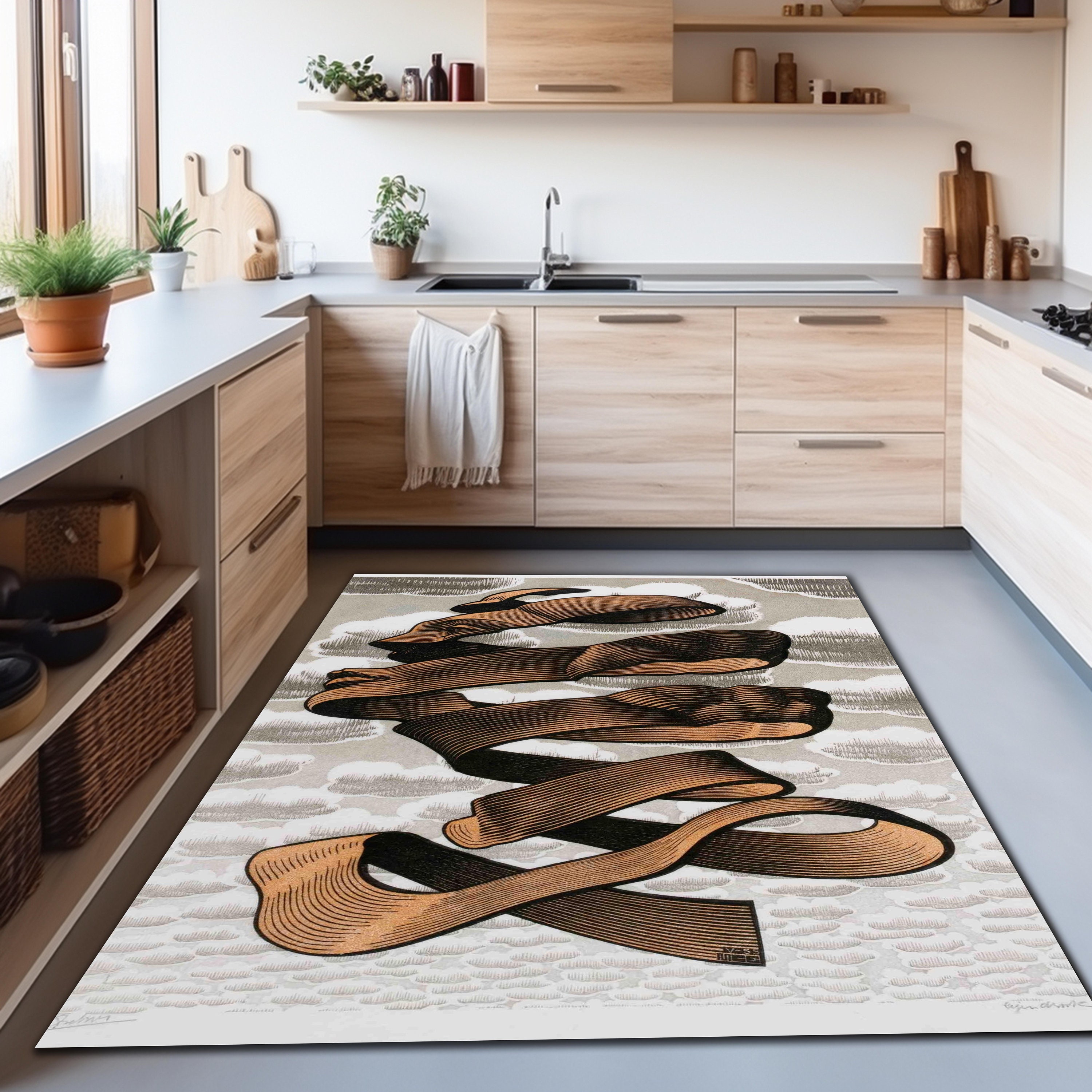 Mc Rugs Maurits Cornelis Escher Rug, Rind by MC Escher Rug, Machine Washable ...