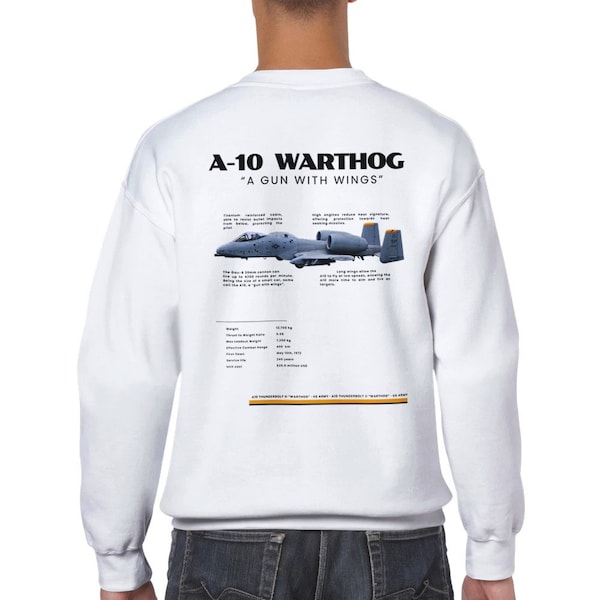 Sweatshirt van het Amerikaanse leger A-10 Thunderbolt "Warthog" gevechtsvliegtuig