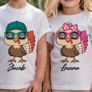 Customizable Gobble Gobble Boy Girl Turkey PNG, Kid Names Thanksgiving Turkey Png, Coolest Turkey PNG, Girls Boys Turkey Png Baby Turkey Png