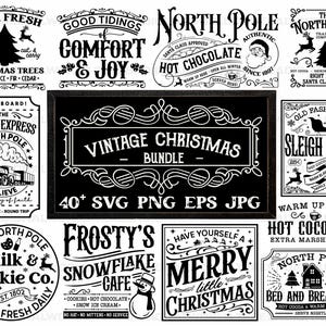 40+ Designs Vintage Christmas Sign SVG Bundle, Farmhouse Christmas Bundle SVG, Farmhouse Christmas SVG, Farmhouse Sign Svg, Christmas Bundle