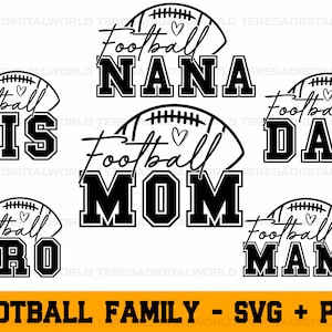 Football Mom SVG, Football Mom PNG, Football Mama Svg, Football Family Svg Bundle, Football Dad Svg, Football Nana Svg, Football Shirts Svg image 2