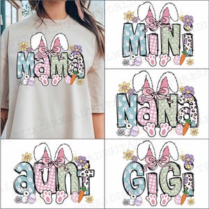 Mama Easter Coquette PNG, Mama Mini Matching Easter PNG, Happy Easter PNG, Easter Png Bundle, Mini, Nana, Gigi, Retro Easter Png, Bunny Png