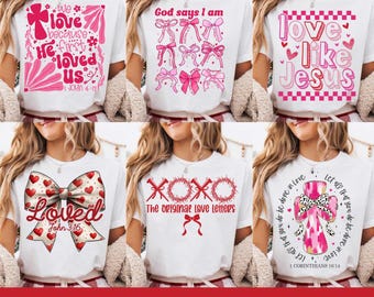 Christian Valentine PNG Bundle, Valentine Png Pink Brushstroke Cross Png, Love Png, Jesus Valentine Png, Coquette Valentine Png Sublimation