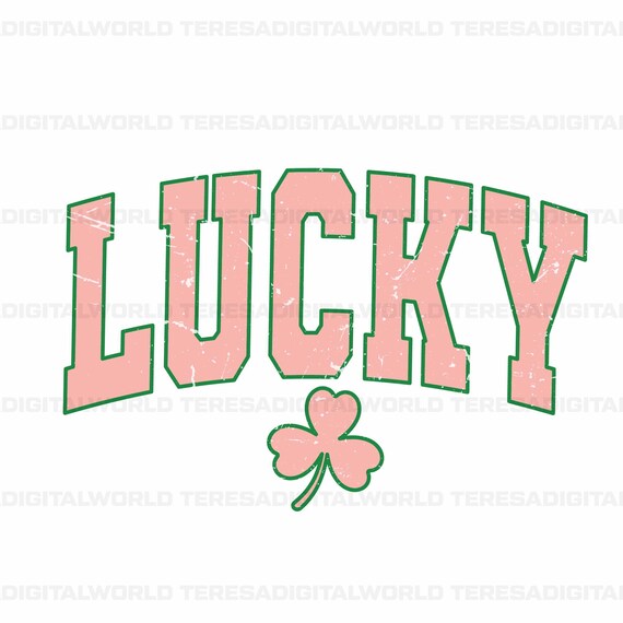 Lucky SVG, Lucky Varsity Svg, St Patrick's Day Svg, Pink Lucky Varsity Svg Png, Svg File for Cricut, Png Sublimation, St Patrick's Shirt Svg
