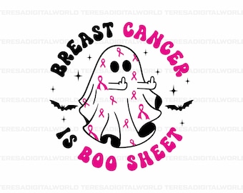 Breast Cancer Is Boo Sheet SVG png, Breast Cancer Awareness Svg, Halloween Breast Cancer, Breast Cancer Halloween Ghost, Cricut, Sublimation