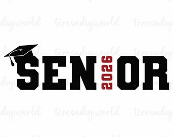 Senior 2026 SVG PNG, Senior Varsity Svg, Class of 2026 Svg, Graduation 2026 Svg Png, 2026 Graduate Shirt Design, Svg Cricut, Png Sublimation
