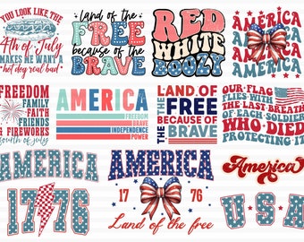4th Of July PNG Bundle, Retro 4th Of July Png, USA Png, Patriotic Png, Independence Day Png, America Png, Png Sublimation Bundle, Retro Png